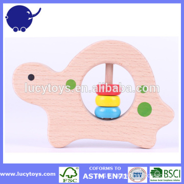 wooden tortoise shaped baby rattle toy